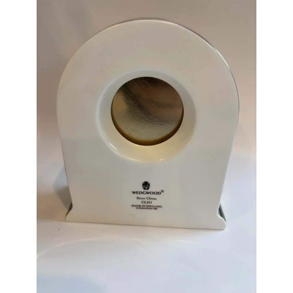 Wedgwood Bone China Clio Black & Gold Floral Mantle Clock Not Working